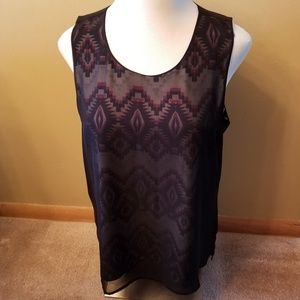 *FINAL PRICE* Daniel Rainn tribal print Hi-Lo top